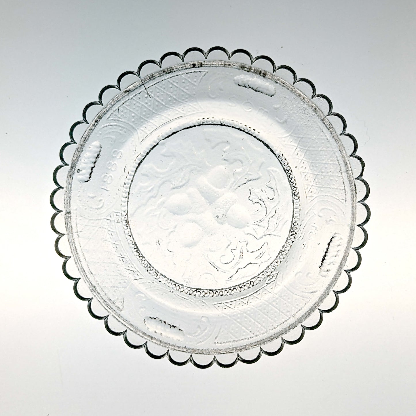 Hand Pressed Glass Cup Plate Oak Leaf & Acorn by McDermott