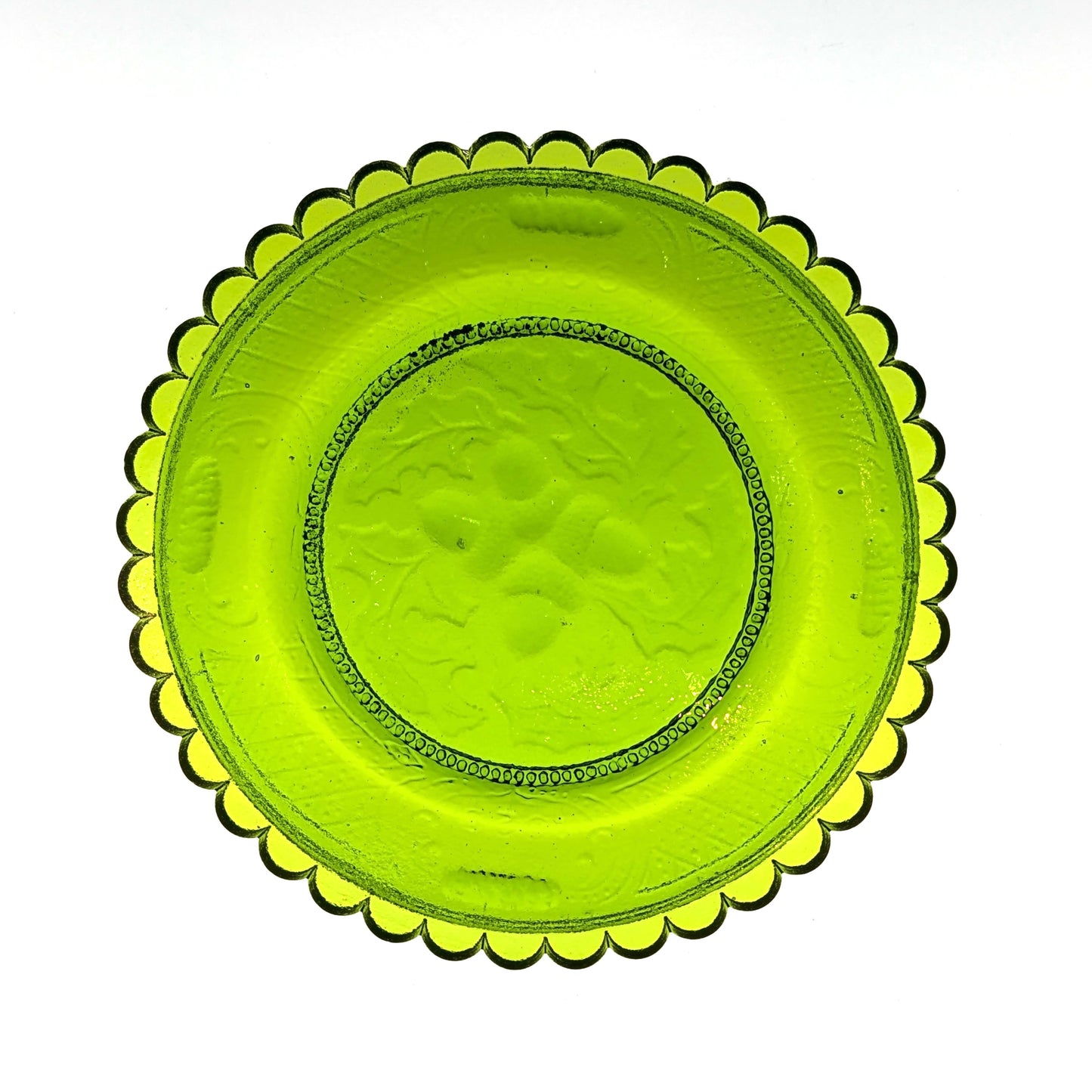 Hand Pressed Glass Cup Plate Oak Leaf & Acorn by McDermott