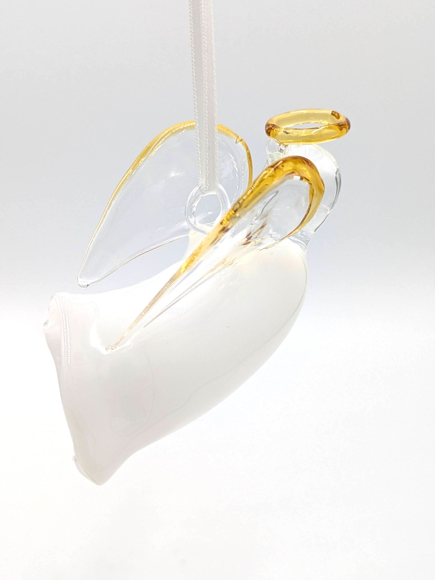 Handblown Glass Xmas Ornament - Angel in Flight