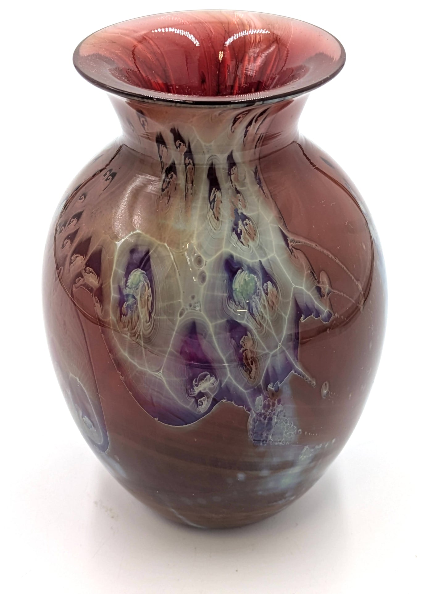 Handblown Glass New Mexico Vase Red #12.1.23