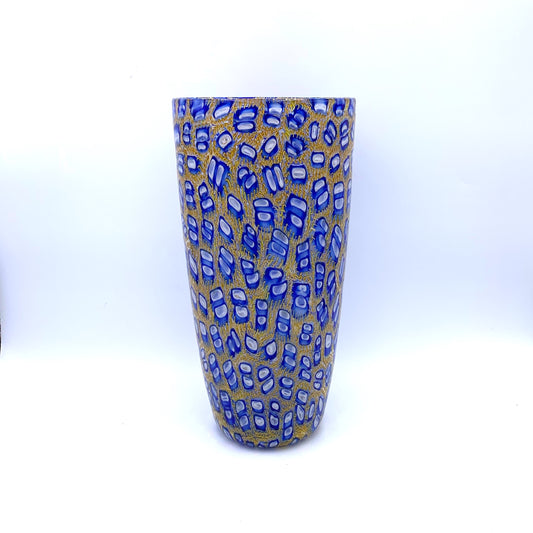 Blue/Yellow Sm Murrine Vase