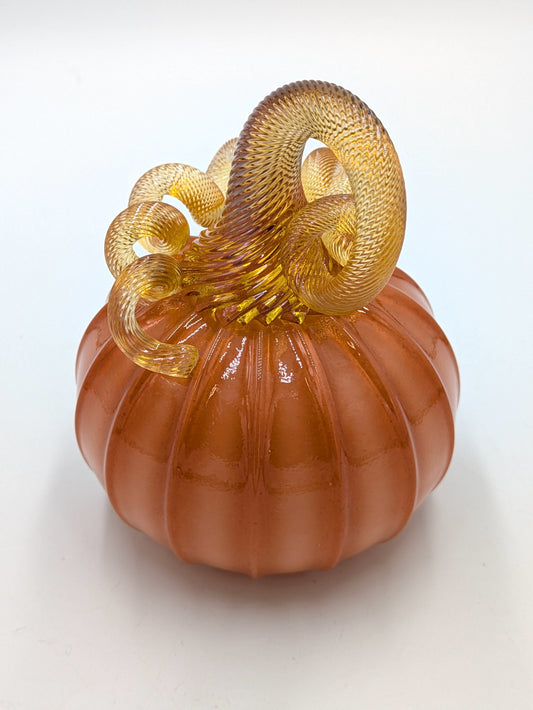 Handcrafted Glass Amber Pumpkin by Michelle Trammel