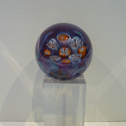 Blue, Orange and Purple Millefiori Marble