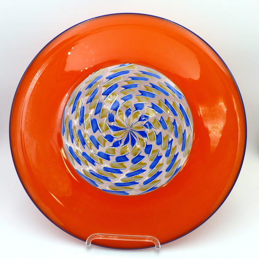 Incalmo Cane Plate Orange/Blue