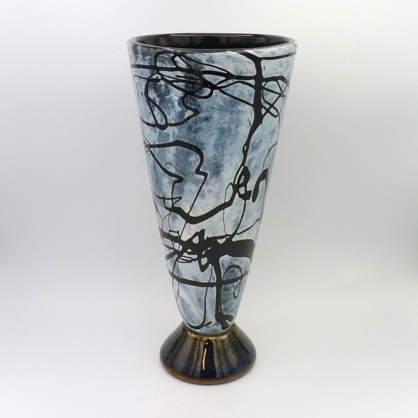 Handblown Glass V Jazz Vase by Grateful Gathers