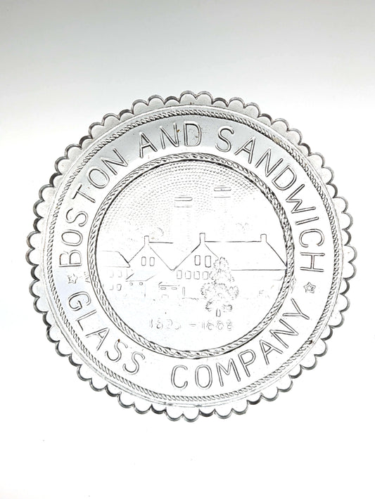 Hand Pressed Glass Cup Plate "Boston and Sandwich Glass Company" Clear