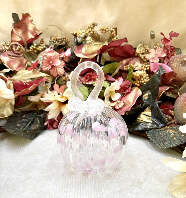 Kim Savoie and Light Pink Dot Pumpkin - Medium