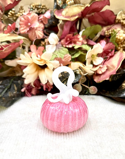Cole Alexander Pink and White Frosted Pumpkin - Mini