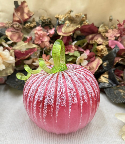 Yukimi Dark Pink and White Frosted Pumpkin - Large