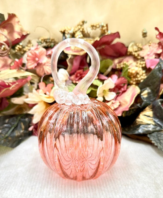 Kim Savoie Light Orange and Pink Speckled Pumpkin - Medium