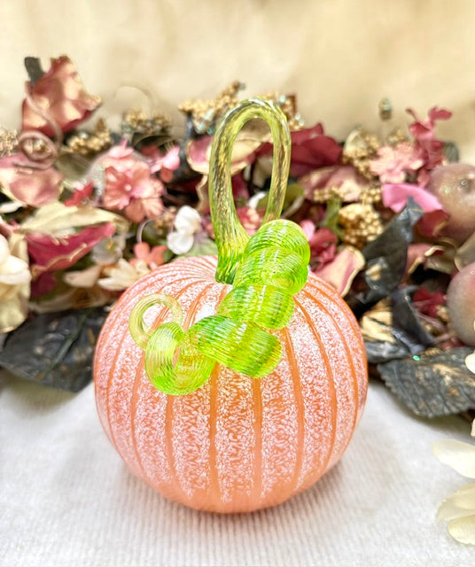Yukimi Matsumoto Light Orange and Light Pink Frosted Pumpkin - Large