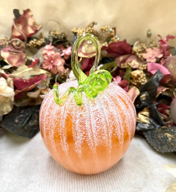 Yukimi Matsumoto Light Orange and Light Pink Frosted Pumpkin - Large