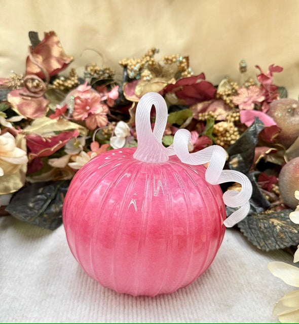 Yukimi Matsumoto Opaque Pink and White Pumpkin - Large