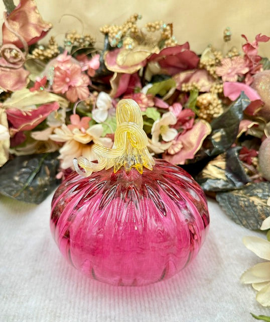 Hoogs and Crawford Dark Pink and Yellow Pumpkin - Large