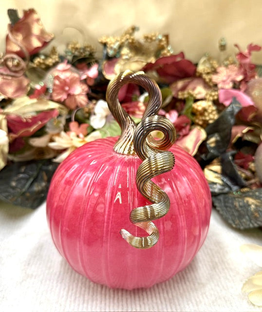Yukimi Matsumoto Dark Pink and Amber Gold Pumpkin - Large