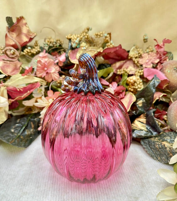 Hoogs and Crawford Iridescent Dark Pink Pumpkin - Large