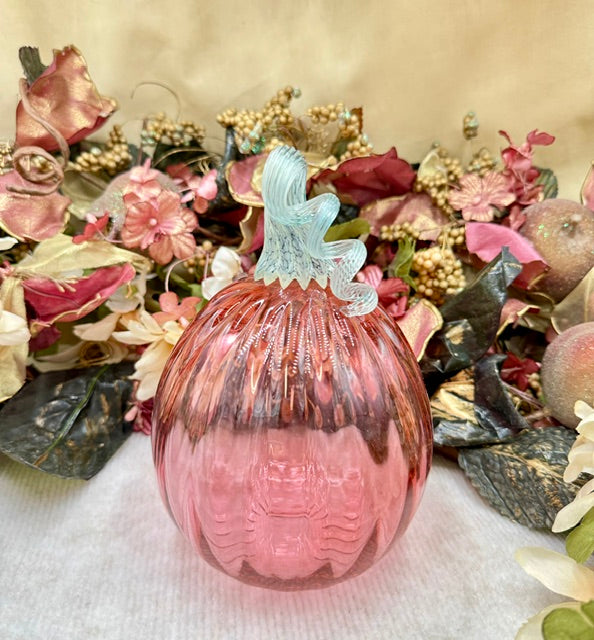 Hoogs and Crawford Medium Pink and Clear Pumpkin - Medium