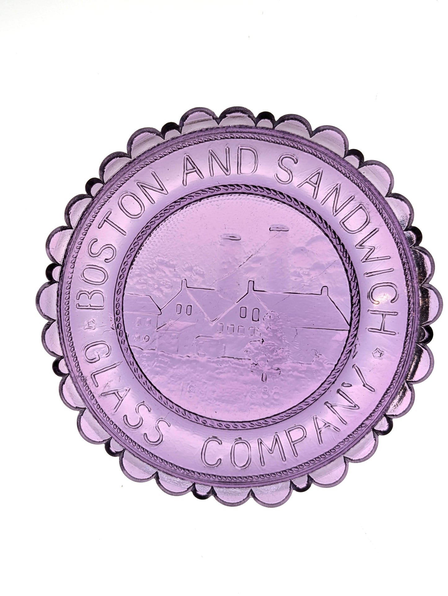 Hand Pressed Glass Cup Plate "Boston and Sandwich Glass Company"