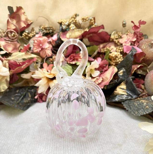 Kim Savoie and Light Pink Dot Pumpkin - Medium