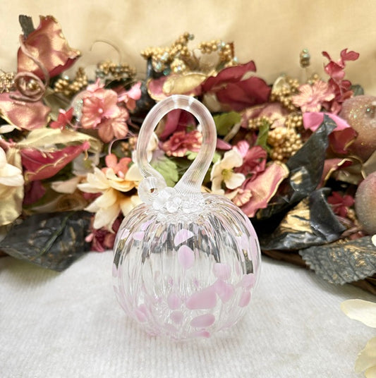 Kim Savoie and Light Pink Dot Pumpkin - Medium