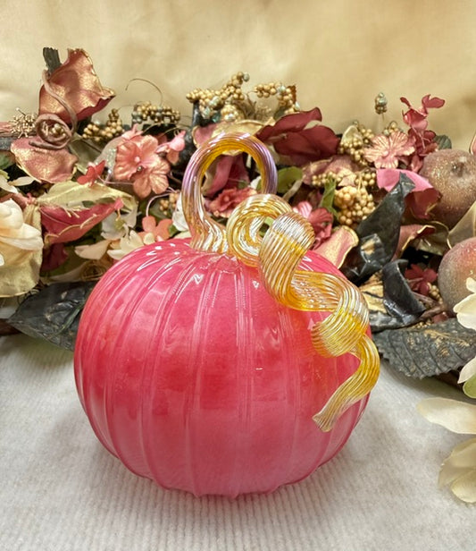 Yukimi Dark Pink and Gold Pumpkin - Large