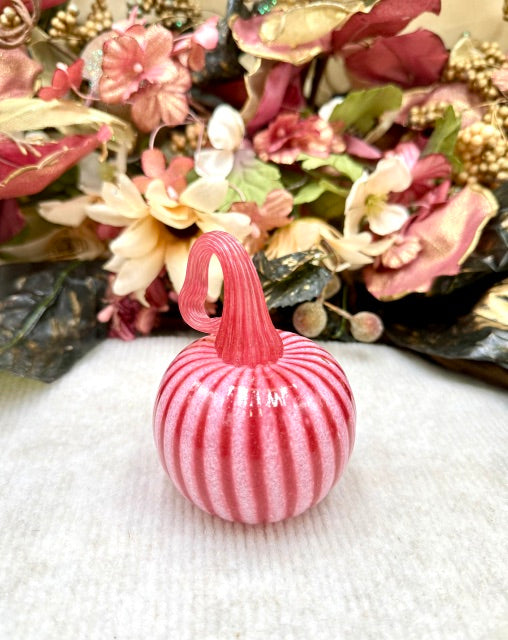 Cole Alexander Pink Candy Stripe Pumpkin - Mini