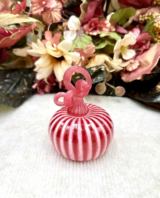 Cole Alexander Pink Candy Stripe Pumpkin - Mini