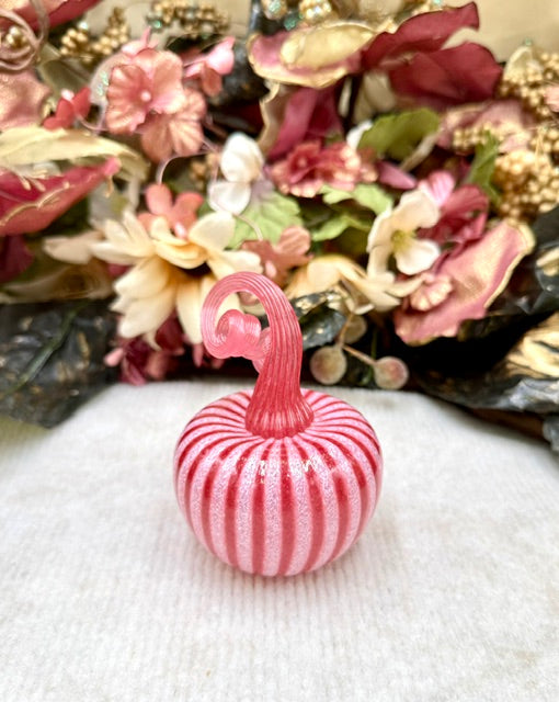 Cole Alexander Pink Candy Stripe Pumpkin - Mini