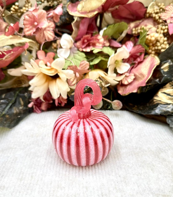 Cole Alexander Pink Candy Stripe Pumpkin - Mini