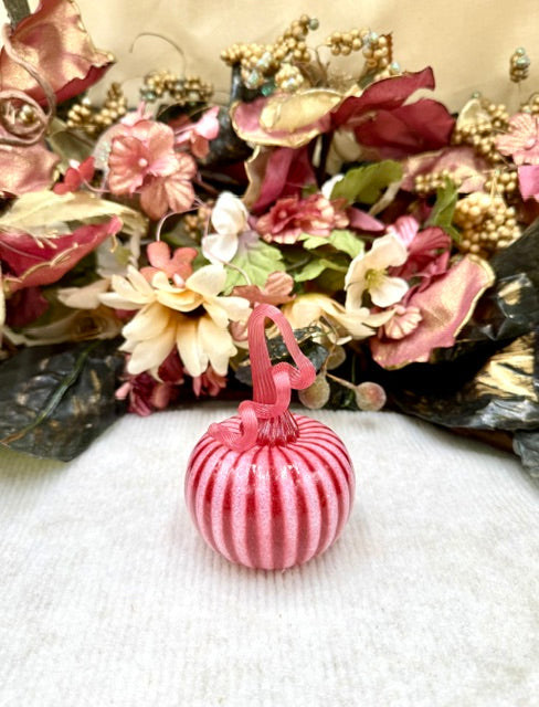 Cole Alexander Pink Candy Stripe Pumpkin - Mini