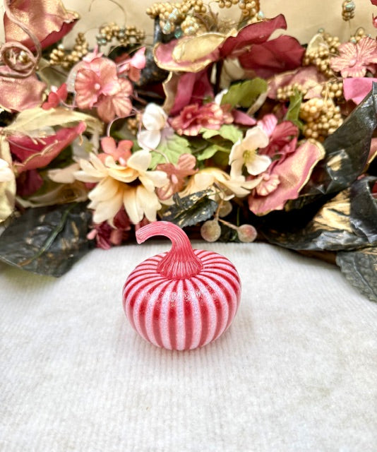 Cole Alexander Pink Candy Stripe Pumpkin - Mini