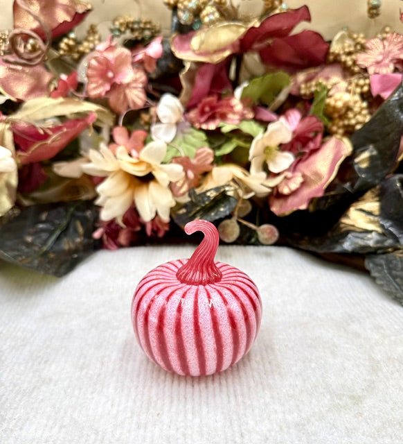 Cole Alexander Pink Candy Stripe Pumpkin - Mini