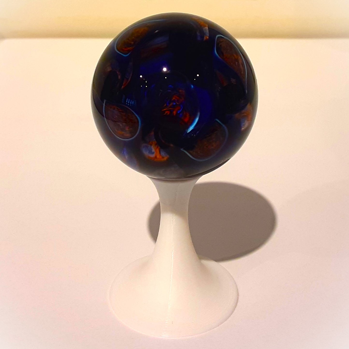 Black, Blue and Orange Millefiori Marble