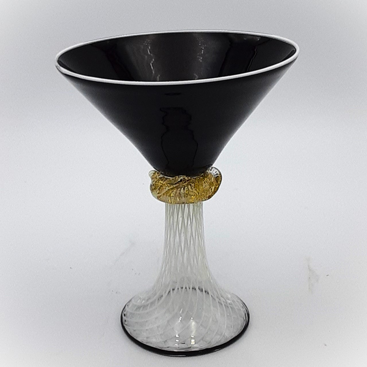 Handblown Black Martini Glass by Will Mayer