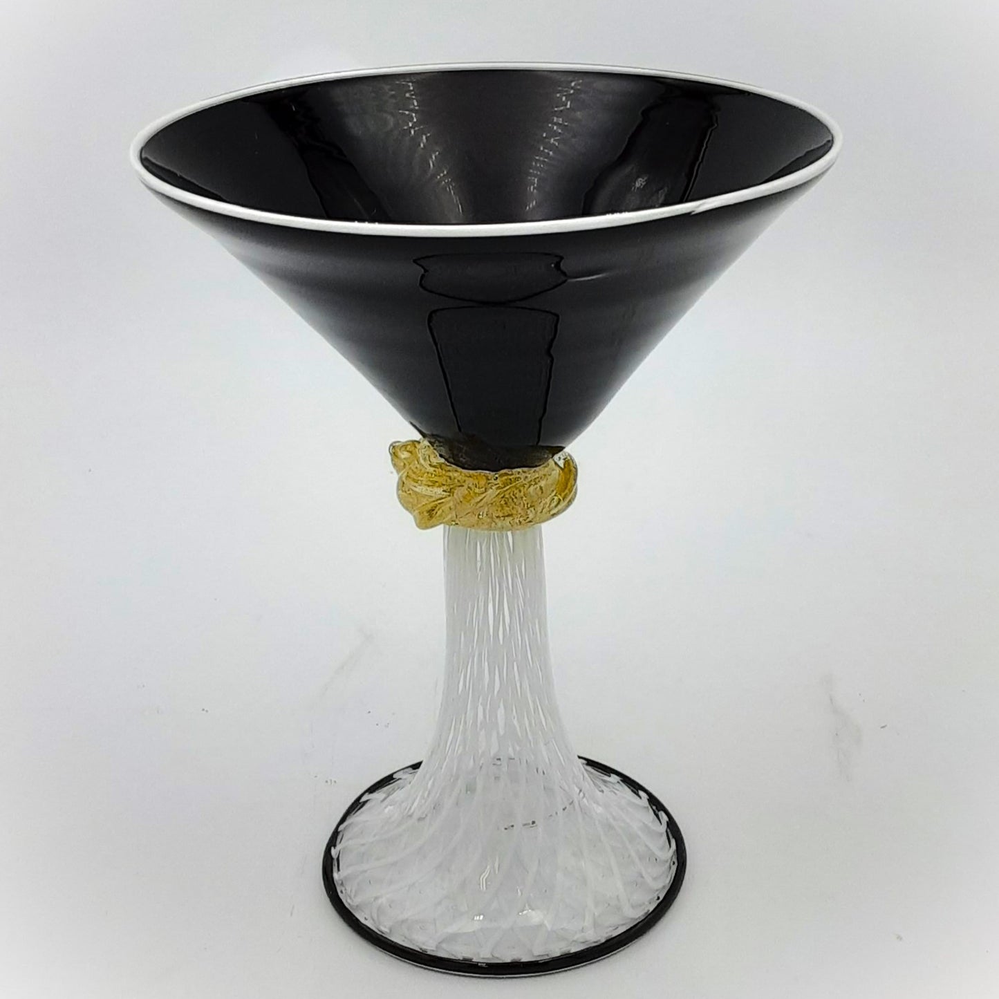 Handblown Black Martini Glass by Will Mayer