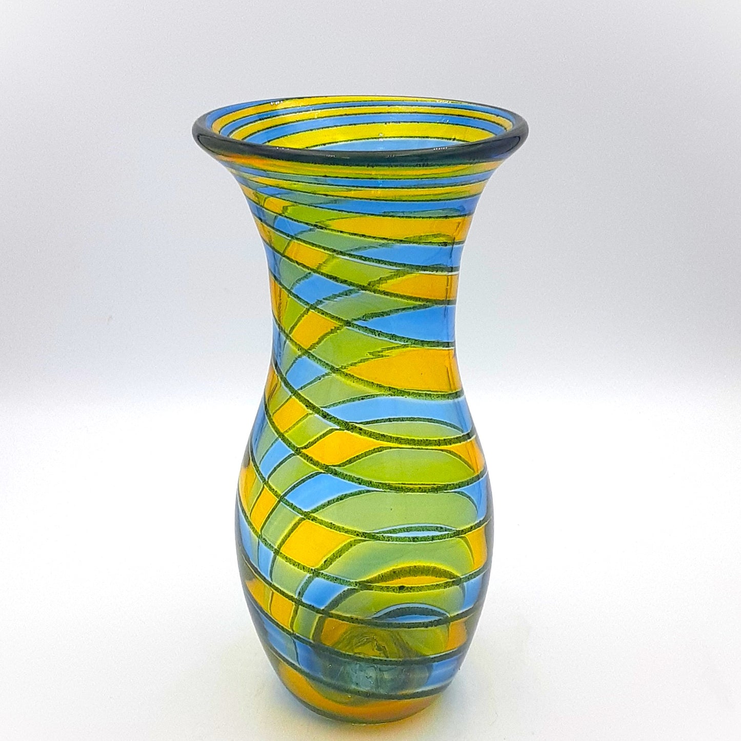 Green/Yellow/Blue Spiral Vase Large