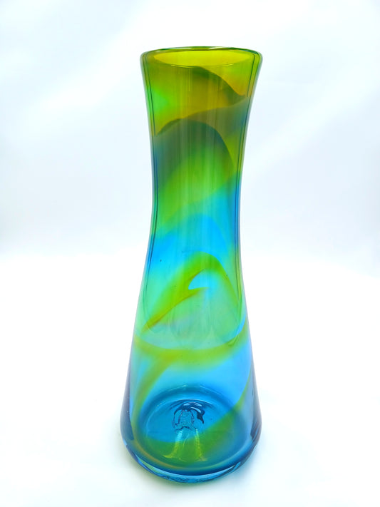 Mixed Blue,Green, Yellow Jewel Vase