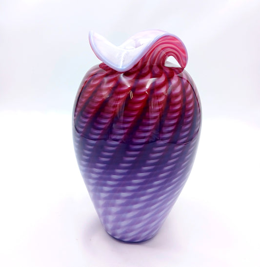 Handblown Glass Purple and Pink Zuni Vase by McDermott