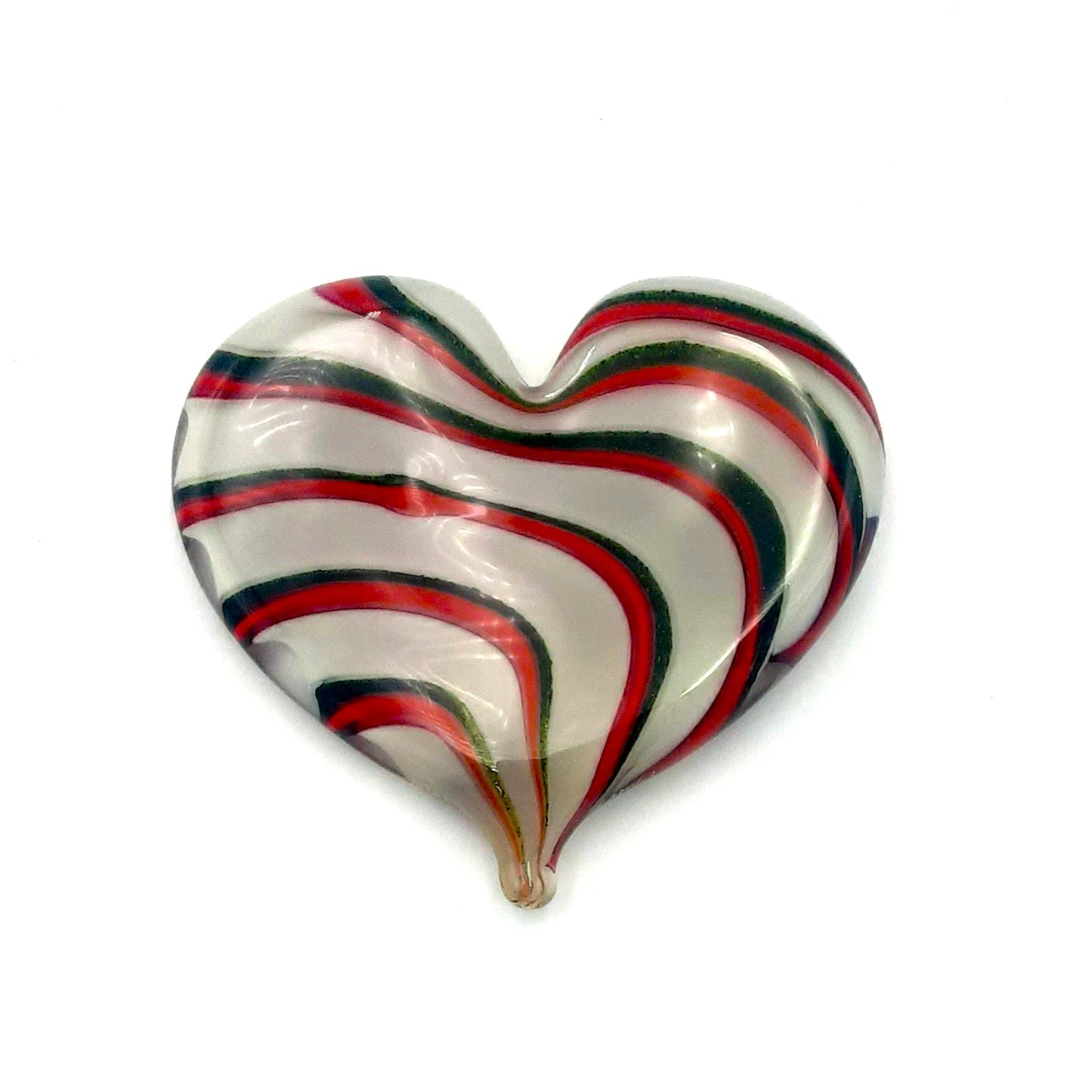 Handblown Glass Heart Shaped Paperweight by Fritz Glass