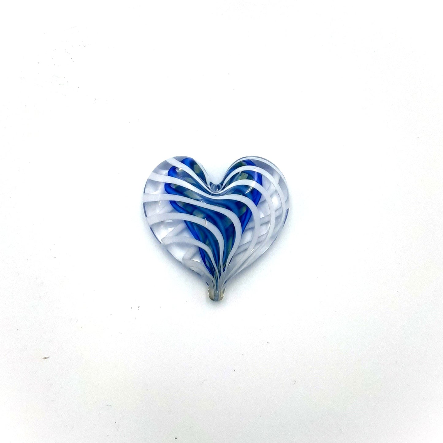 Handblown Glass Heart Shaped Paperweight by Fritz Glass