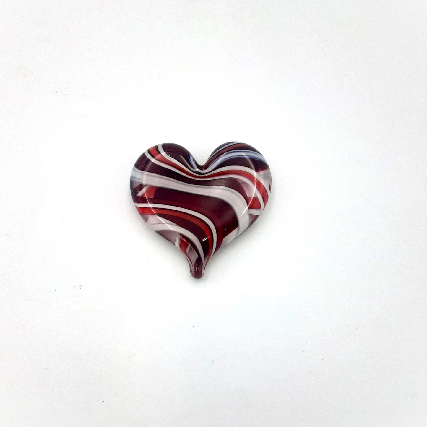 Handblown Glass Heart Shaped Paperweight by Fritz Glass