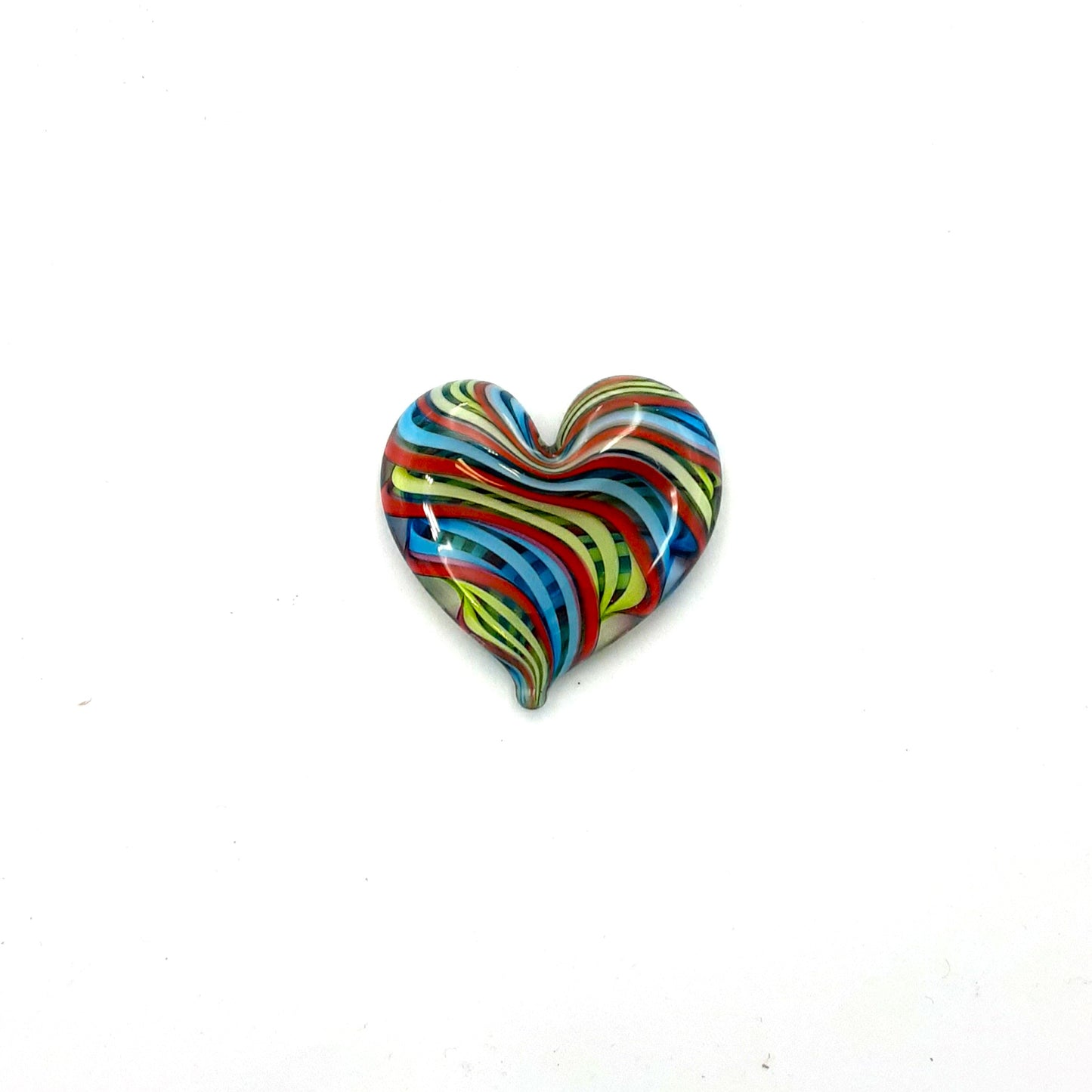 Handblown Glass Heart Shaped Paperweight by Fritz Glass