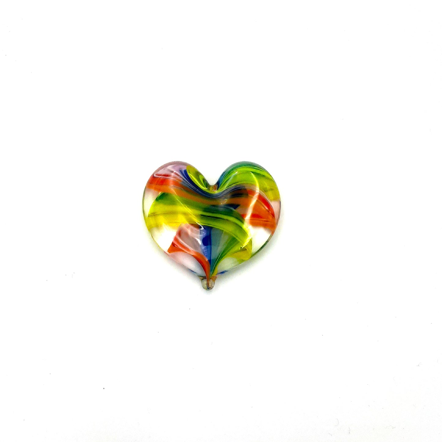 Handblown Glass Heart Shaped Paperweight by Fritz Glass