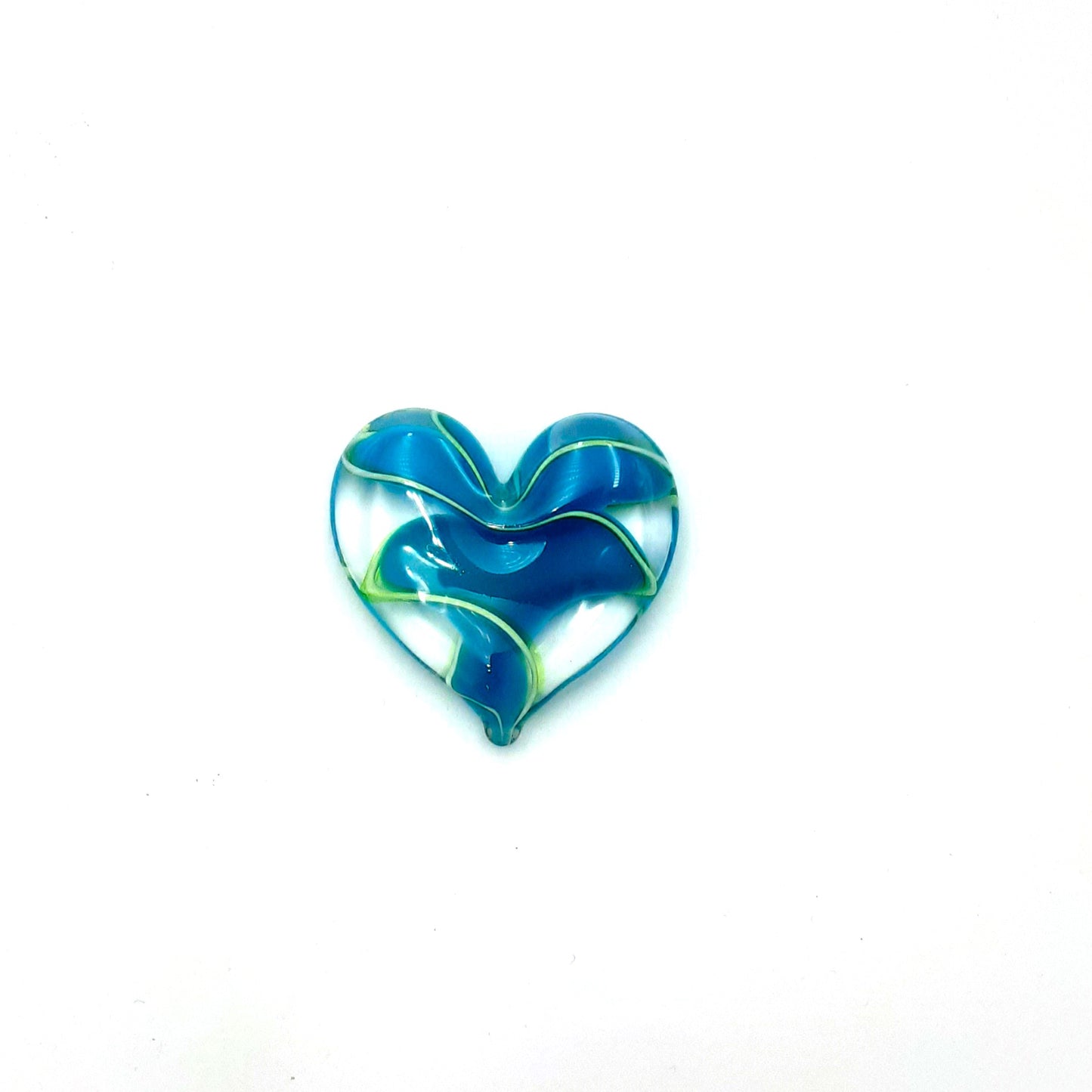 Handblown Glass Heart Shaped Paperweight by Fritz Glass