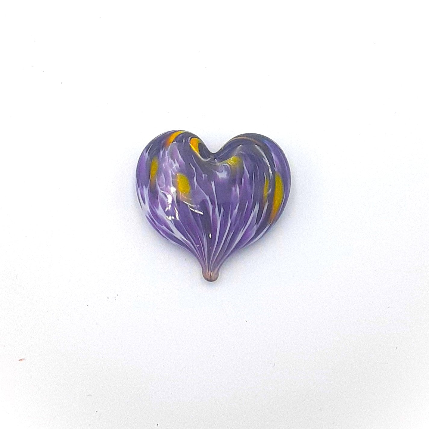 Handblown Glass Heart Shaped Paperweight by Fritz Glass