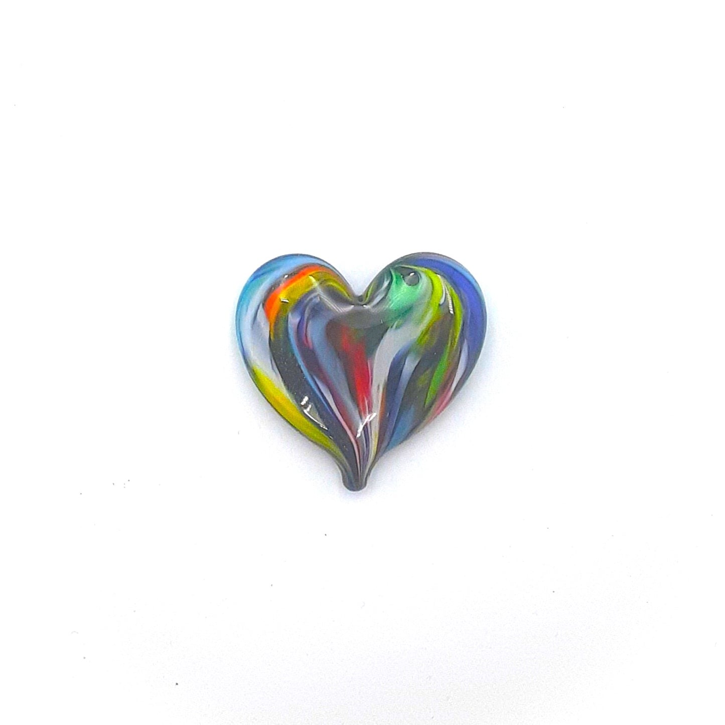 Handblown Glass Heart Shaped Paperweight by Fritz Glass