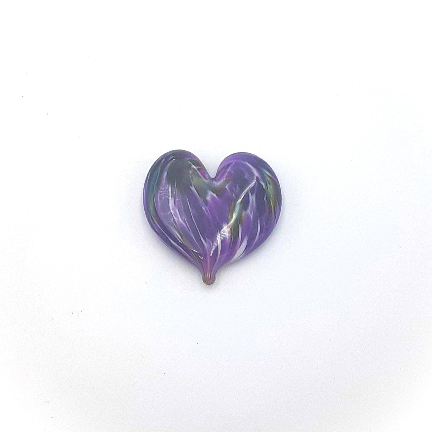 Handblown Glass Heart Shaped Paperweight by Fritz Glass