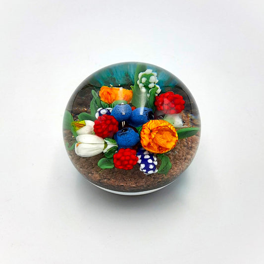 Handcrafted Tulip Paperweight Blue/Orange/Red