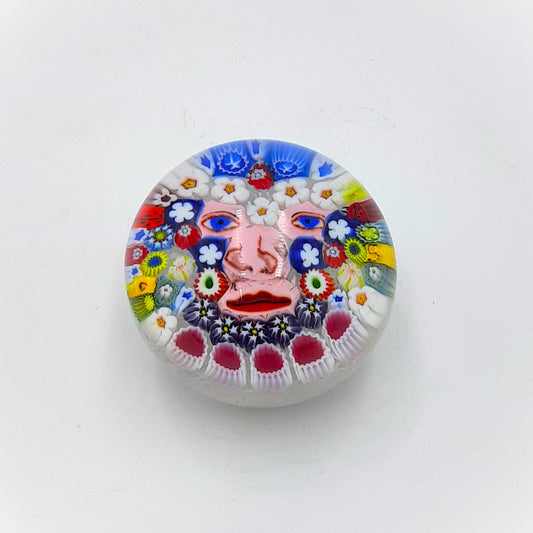 Handcrafted Millefiori Large Face Paperweight