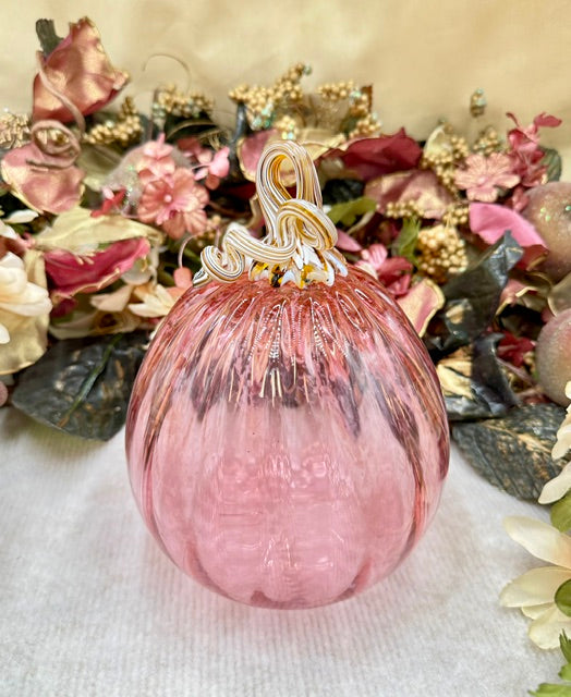 Hoogs and Crawford Peachy Pink and White Pumpkin - Large
